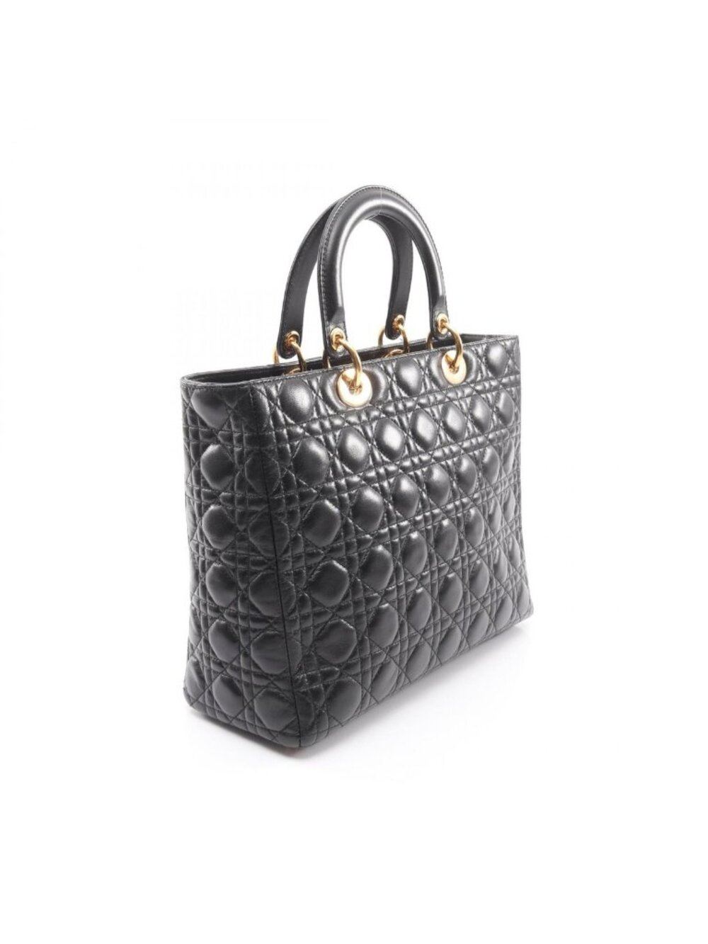 Dior Handbag Large Cannage Black Leather 2-Way Tote - Picture 2 of 10